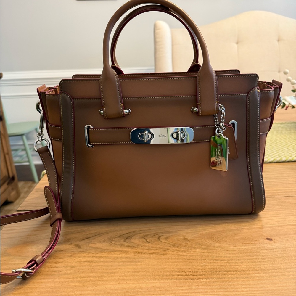 Coach Brown Leather Satchel EUC Swagger